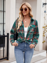 New Casual Fashion Loose Plaid Pocket Shirt