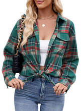 New Casual Fashion Loose Plaid Pocket Shirt