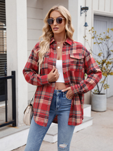 New Casual Fashion Loose Plaid Pocket Shirt