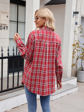 New Casual Fashion Loose Plaid Pocket Shirt