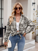 Women's casual fashion hot girl loose plaid shirt