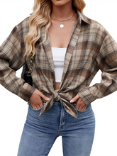 New casual fashion street loose plaid shirt