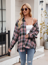 New casual fashion street loose plaid shirt