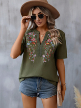 New women's fashion embroidery stitching lace top