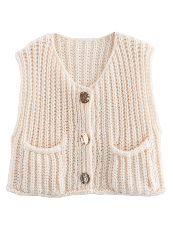 New women's thick needle knitted vest