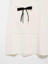 New contrast bow knitted mini dress