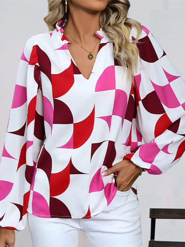 New Geometric Print Long Sleeve Shirt