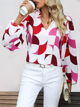 New Geometric Print Long Sleeve Shirt