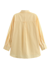 Women's long sleeve loose striped shirt