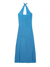 Women's halter neck V-neck knitted dress