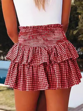 Cake plaid short skirt with high waist short skirt Y2k hot girl fashion short skirt