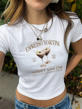 Personalized wine glass print Baby Tee navel-baring short-sleeved versatile T-shirt