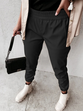 Women's Fashion Mid Waist Casual Leather Pants