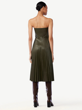 New style tube top pleated leather dress