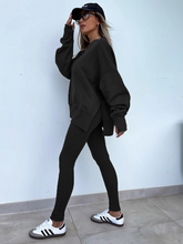 New style casual tight pants loose sweater suit two piece set