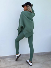 New style casual tight pants loose sweater suit two piece set