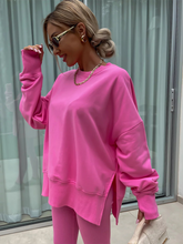 New style casual tight pants loose sweater suit two piece set