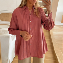 Solid Color Simple Casual Button Shirt Top