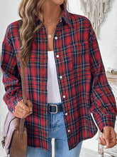 Women's Retro Casual Plaid Check Cardigan Shirt Jacket