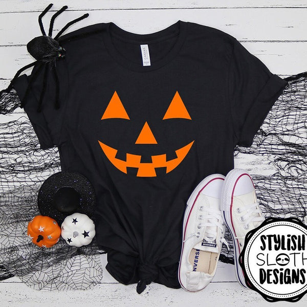 Women Halloween Pumpkin Print Knit Top