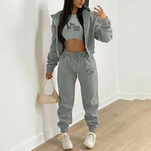 **Women's Fashion Casual Slogan Tracksuit Set**